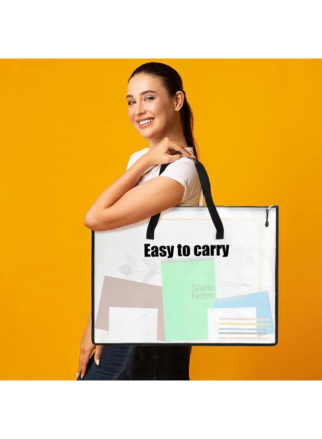 حقائب محفظة الفنون، مجلد محفظة للأعمال الفنية مزود بسحاب ومقبض، خزانة تخزين مكتبية محمولة لتعليق الملفات/المجلدات القانونية 16.1 × 12.9 × 11 بوصة - Image 5