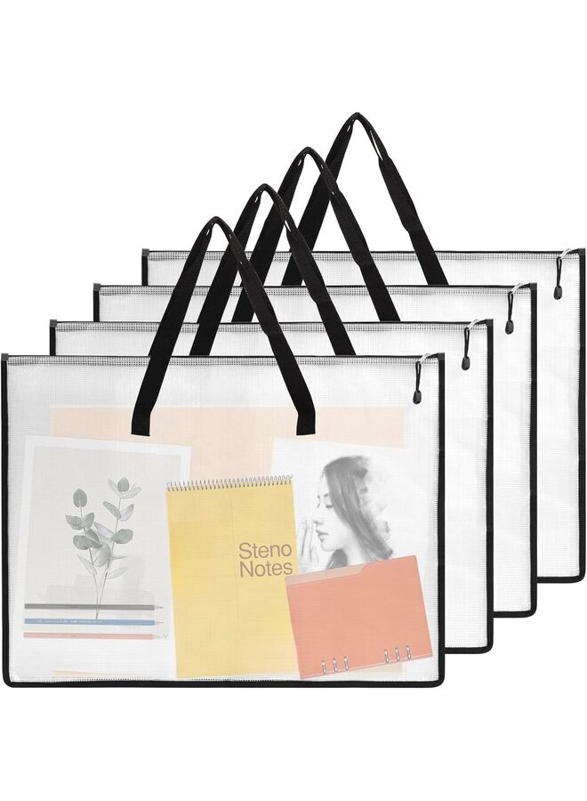 حقائب محفظة الفنون، مجلد محفظة للأعمال الفنية مزود بسحاب ومقبض، خزانة تخزين مكتبية محمولة لتعليق الملفات/المجلدات القانونية 16.1 × 12.9 × 11 بوصة - Image 1