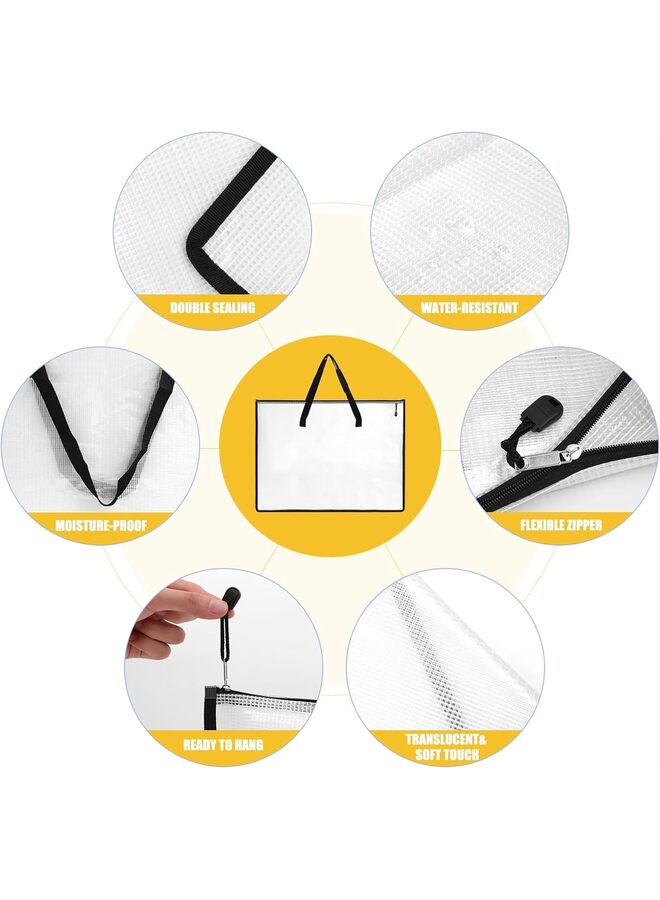 حقائب محفظة الفنون، مجلد محفظة للأعمال الفنية مزود بسحاب ومقبض، خزانة تخزين مكتبية محمولة لتعليق الملفات/المجلدات القانونية 16.1 × 12.9 × 11 بوصة - Image 2