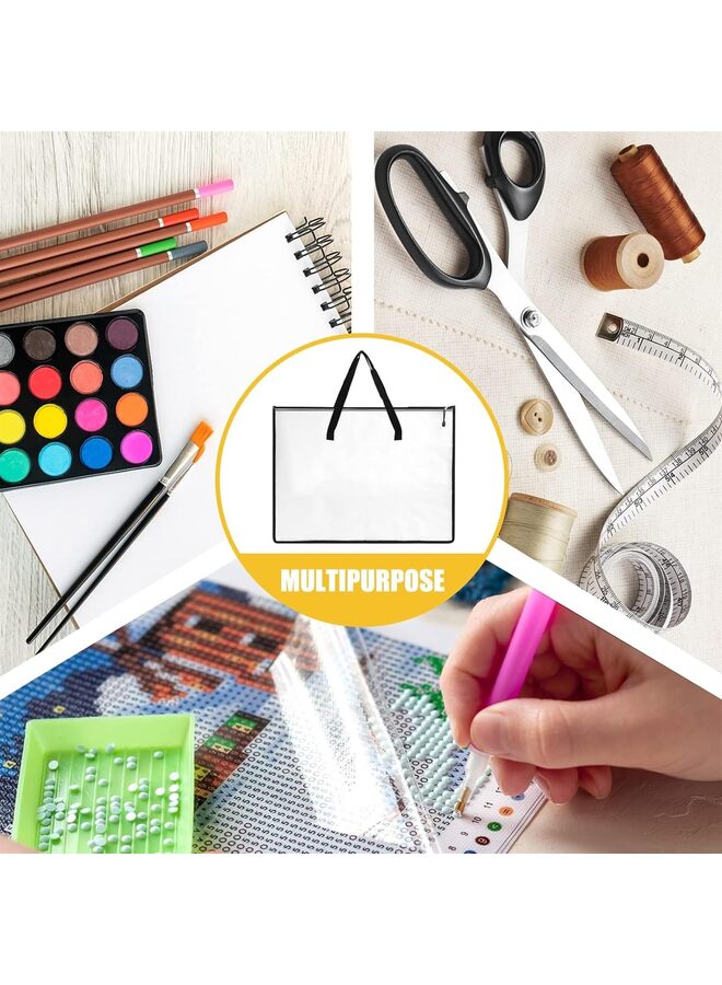 حقائب محفظة الفنون، مجلد محفظة للأعمال الفنية مزود بسحاب ومقبض، خزانة تخزين مكتبية محمولة لتعليق الملفات/المجلدات القانونية 16.1 × 12.9 × 11 بوصة - Image 3