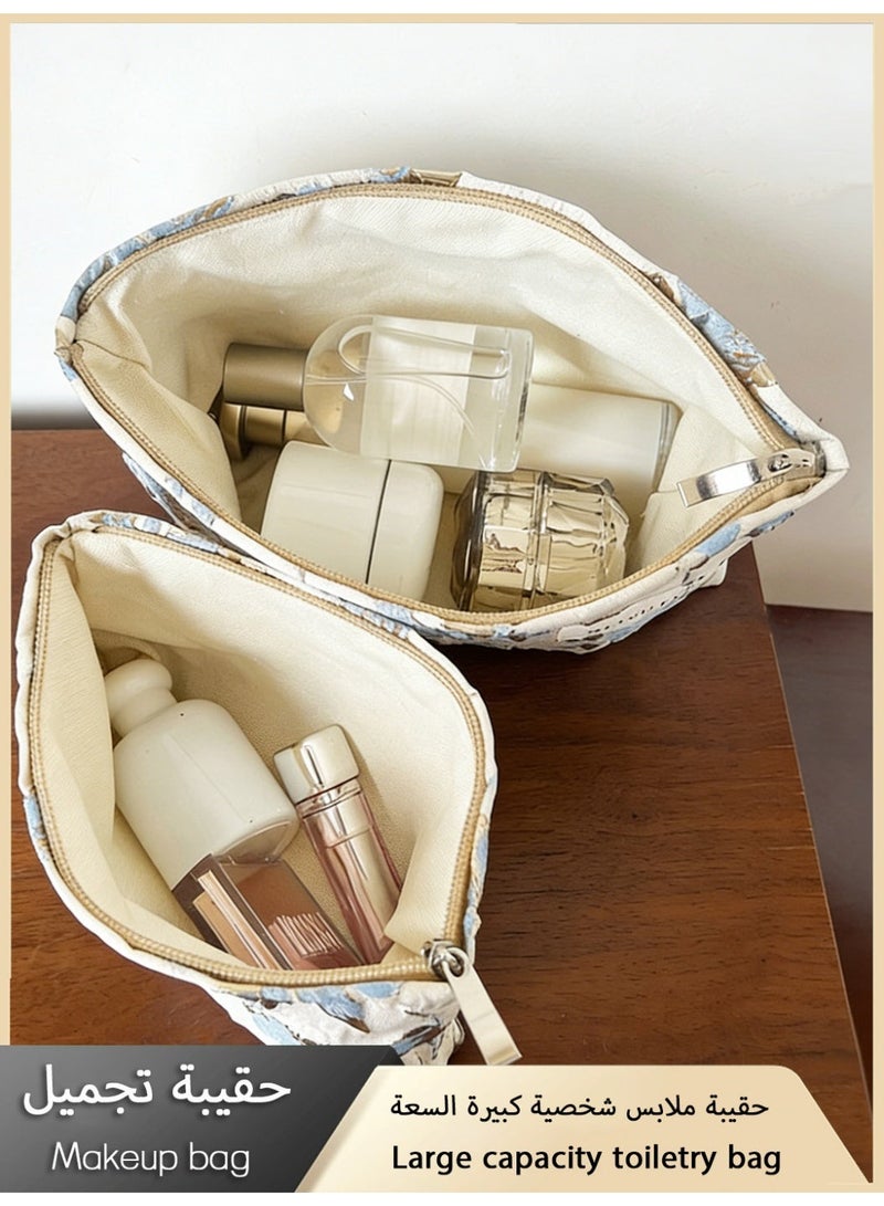 حقيبة ملابس سفر كبيرة السعة، حقيبة تخزين مستحضرات العناية بالبشرة للنساء لرحلات العمل، حقيبة تجميل محمولة عصرية وعالية الجودة بأسلوب إنستغرام. - Image 3