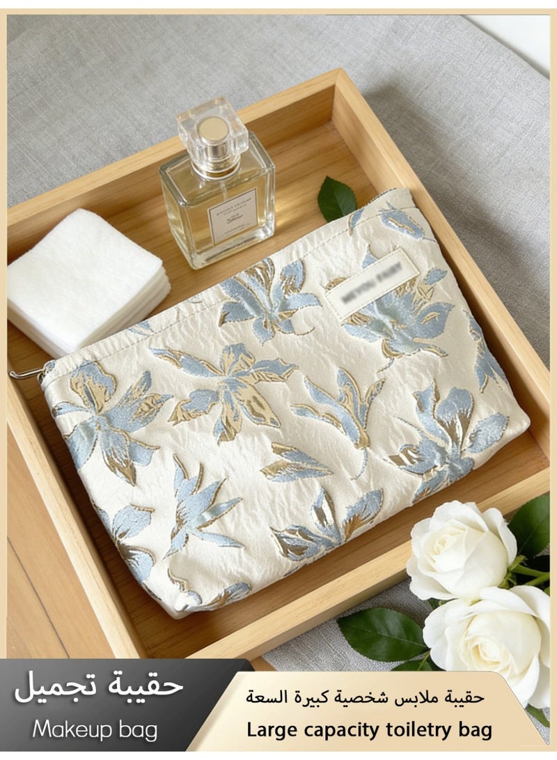 حقيبة ملابس سفر كبيرة السعة، حقيبة تخزين مستحضرات العناية بالبشرة للنساء لرحلات العمل، حقيبة تجميل محمولة عصرية وعالية الجودة بأسلوب إنستغرام. - Image 1