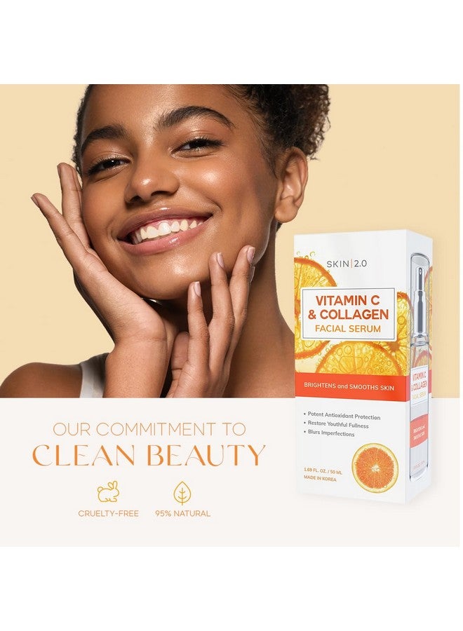 Skin 2.0 Skin 2.0 Vitamin C Serum - Dermatologist Tested, Anti-Aging & Dark Spot Remover - Brightening, Clean Beauty, Cruelty-Free, Korean Skincare for Glass Skin, All Skin Types - 1.69 Fl. oz - Image 2