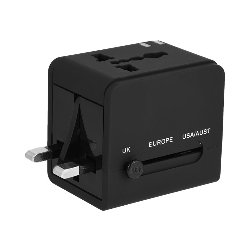 موصل شحن عالمي: سقاطة قابلة للطي، ومفتاحان USB - شحن متزامن سريع، وحماية كاملة - موصل سفر عالمي للسفر الدولي والأجهزة التي تعمل بالطاقة عبر USB - Image 5