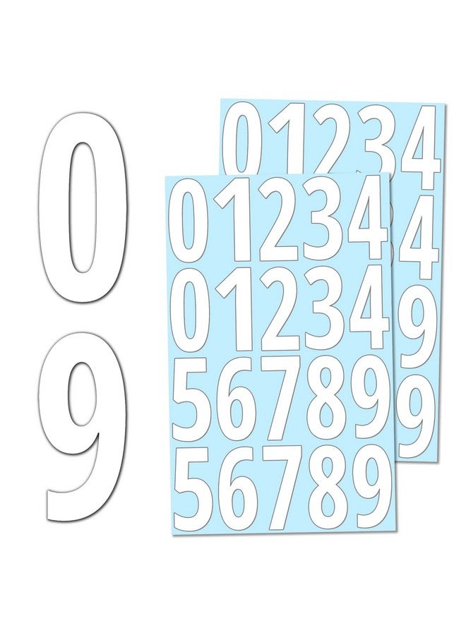 TownStix 200 Pieces 3" Number Stickers Waterproof Vinyl Stick On Numbers White - Image 1