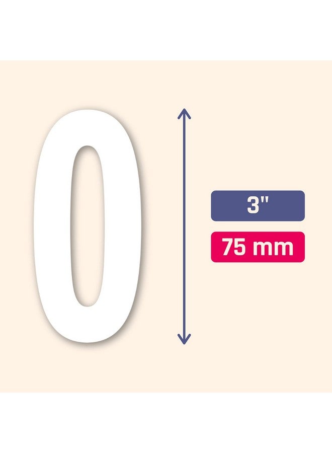 TownStix 200 Pieces 3" Number Stickers Waterproof Vinyl Stick On Numbers White - Image 2