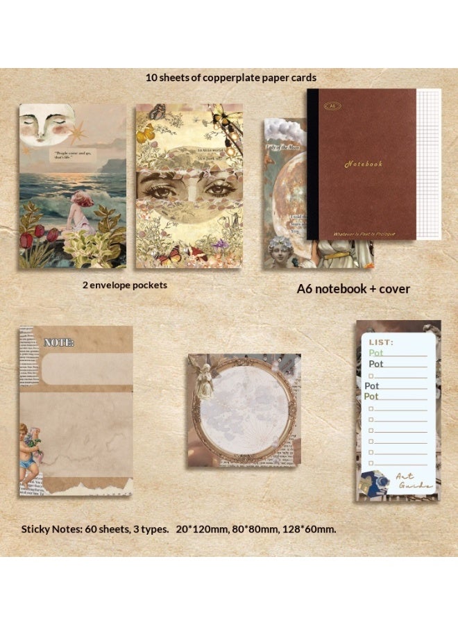 SISGL Aesthetic Scrapbook Kit Scrapbooking Supplies Junk Journal With A6 Grid Notebook Bullet Journals Diy Gift Journaling For Teen Girl Kid Women - Image 5