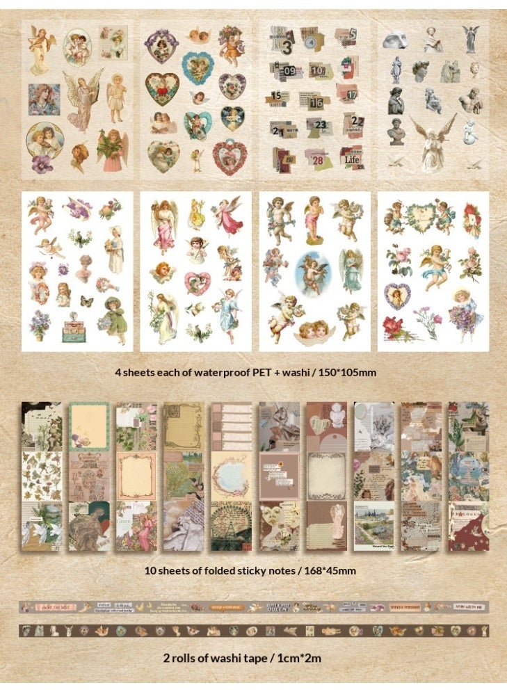 SISGL Aesthetic Scrapbook Kit Scrapbooking Supplies Junk Journal With A6 Grid Notebook Bullet Journals Diy Gift Journaling For Teen Girl Kid Women - Image 3