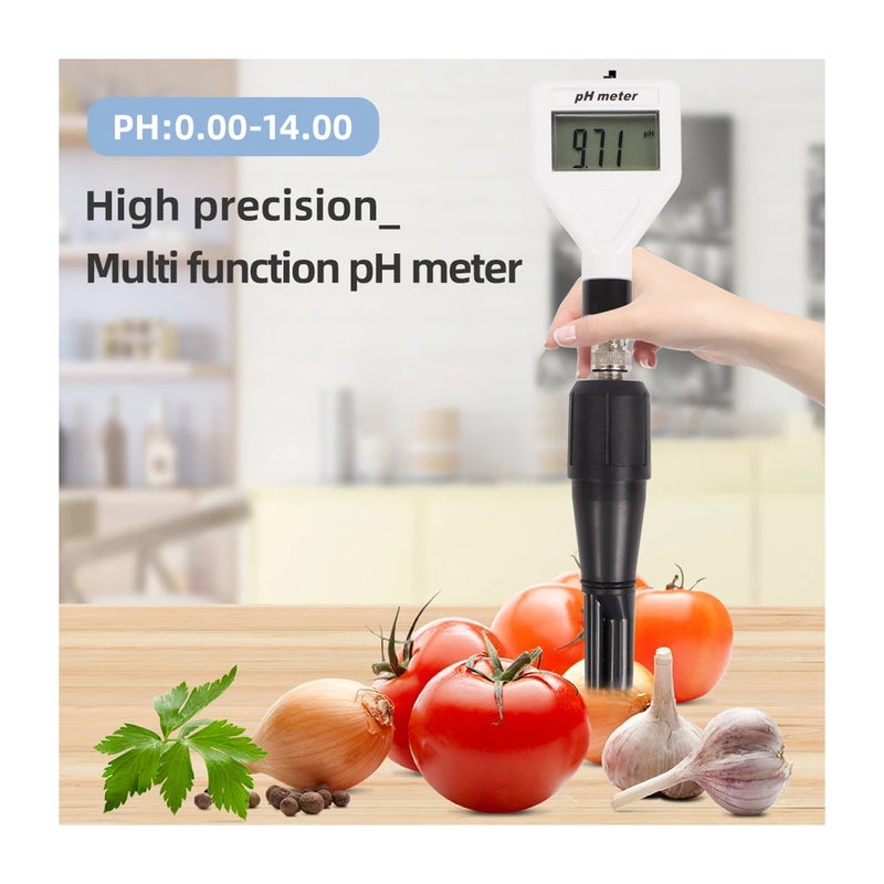 pH Meter for Water Test 1.5-inch LCD Digital pH Meter 0.00~14.00pH Measurement Range Portable Water Quality Tester with White Backlight - Image 3