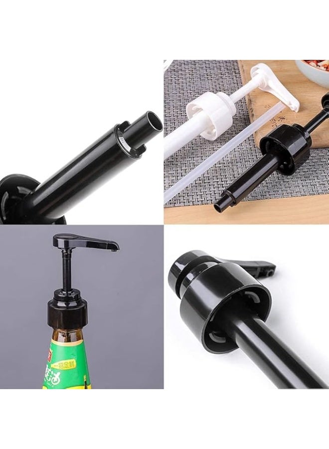 Spaceshoop Reusable Pump Dispenser Plastic Snap-on Oyster Sauce Pressure Nozzle Pump Bottles Replacement Containers for Kitchen Seasoning Liquid,Bathroom Liquid Soap Lotion  - Image 5