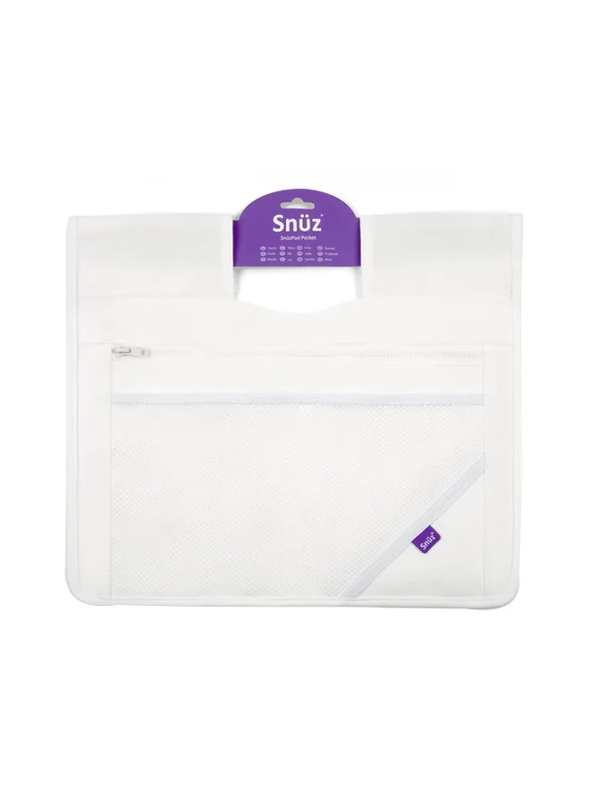 Snuz Pod 4 Storage Pocket, Multiple Pockets, Canvas Fabric, Hand Washable, Dimension 36Cm X 40Cm - White