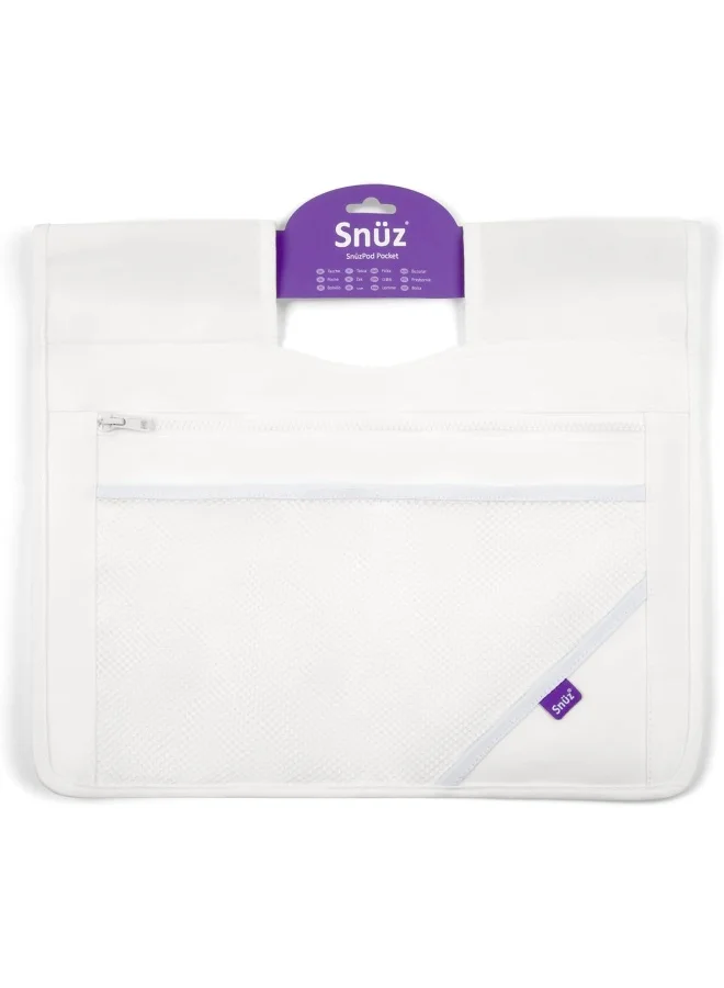 Snuz Pod 4 Storage Pocket, Multiple Pockets, Canvas Fabric, Hand Washable, Dimension 36Cm X 40Cm - White