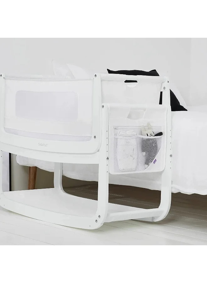 Snuz Pod 4 Storage Pocket, Multiple Pockets, Canvas Fabric, Hand Washable, Dimension 36Cm X 40Cm - White