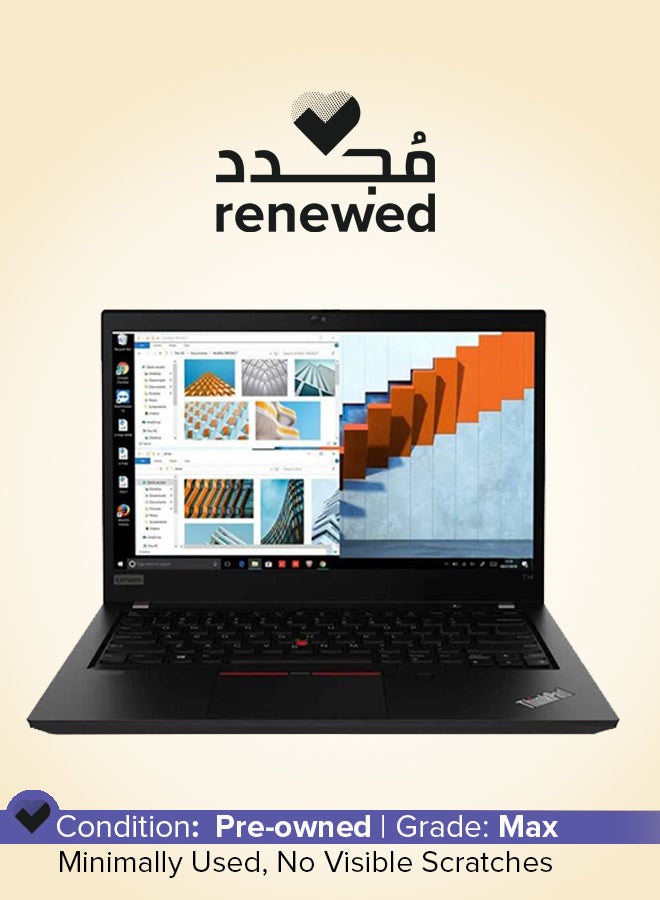 مجدد - لابتوب ثينك باد T14 بشاشة 14 بوصة FHD، معالج إنتل كور i7/الجيل الحادي عشر/16GB RAM/DDR4/512GB SSD صلب/ويندوز 11 برو إنجليزي أسود