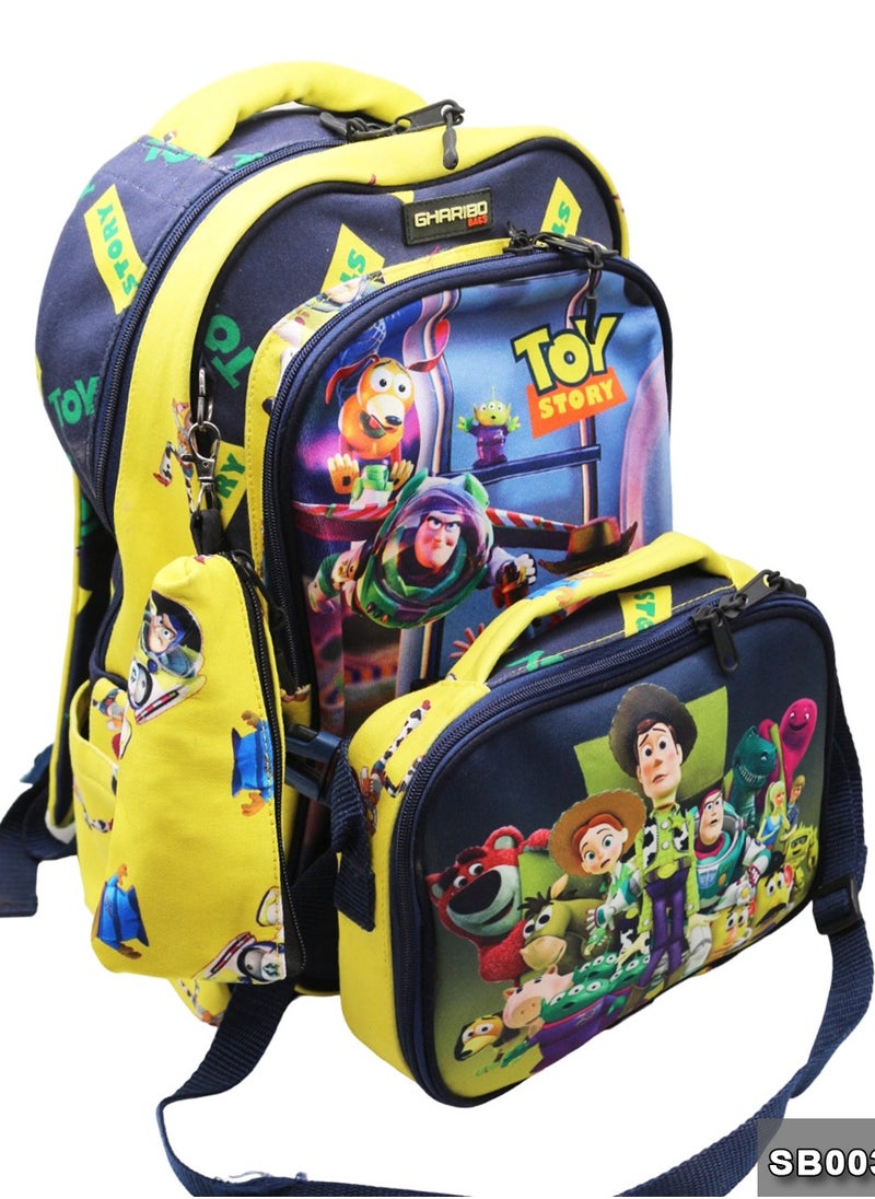Gharibo Bags School backpack with lunch bag Size 17 model 32 Toy Story  - Image 3