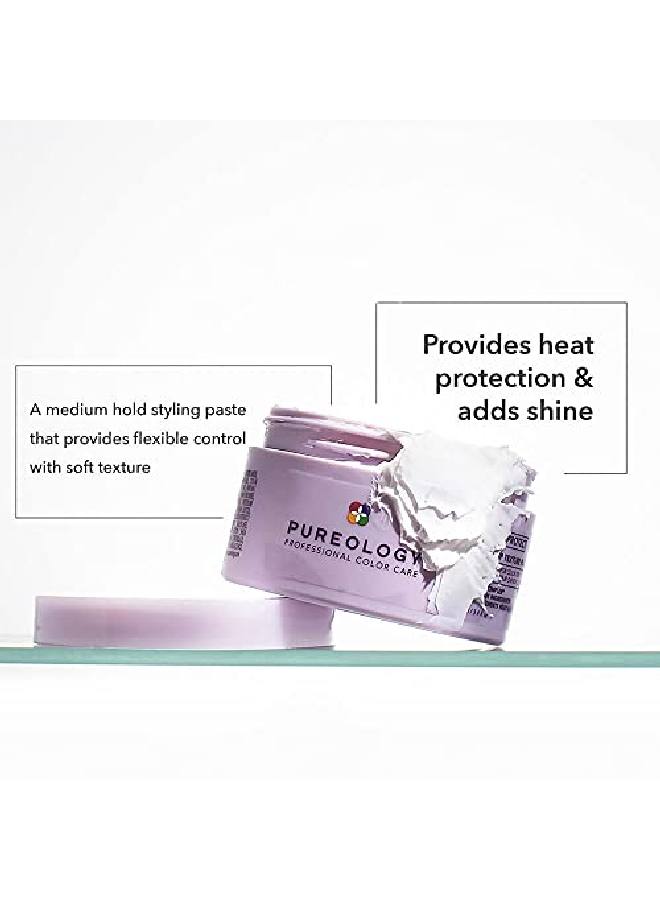 PUREOLOGY Style + Protect Mess It Up Texture Paste ; For Colortreated Hair ; Medium Hold Texture & Shine ; Sulfatefree ; Vegan ; Updated Packaging ; 3.4 Fl. Oz. ; - Image 3