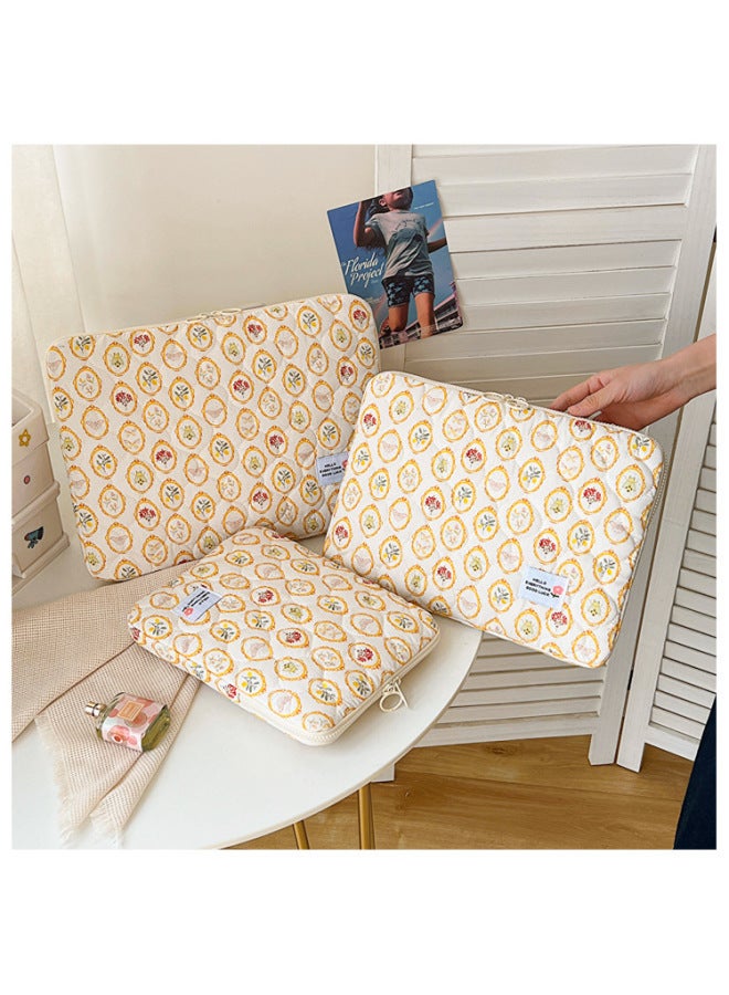 Cartoon 11-inch Ipad Tablet Computer Liner Bag 14-inch Laptop Storage Bag 15-inch Computer Bag-Color:Flower Pattern-Size:11-inch - Image 2