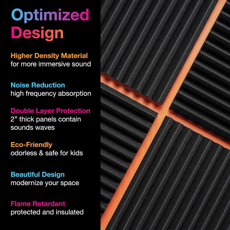 Fstop Labs Acoustic Foam 12 Pack, 5x 30x30 cm, Acoustic Panel, Acoustic Treatment Used at Home and Office - Image 3