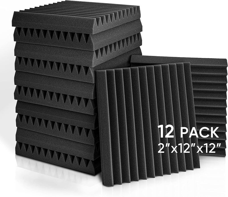 Fstop Labs Acoustic Foam 12 Pack, 5x 30x30 cm, Acoustic Panel, Acoustic Treatment Used at Home and Office - Image 1