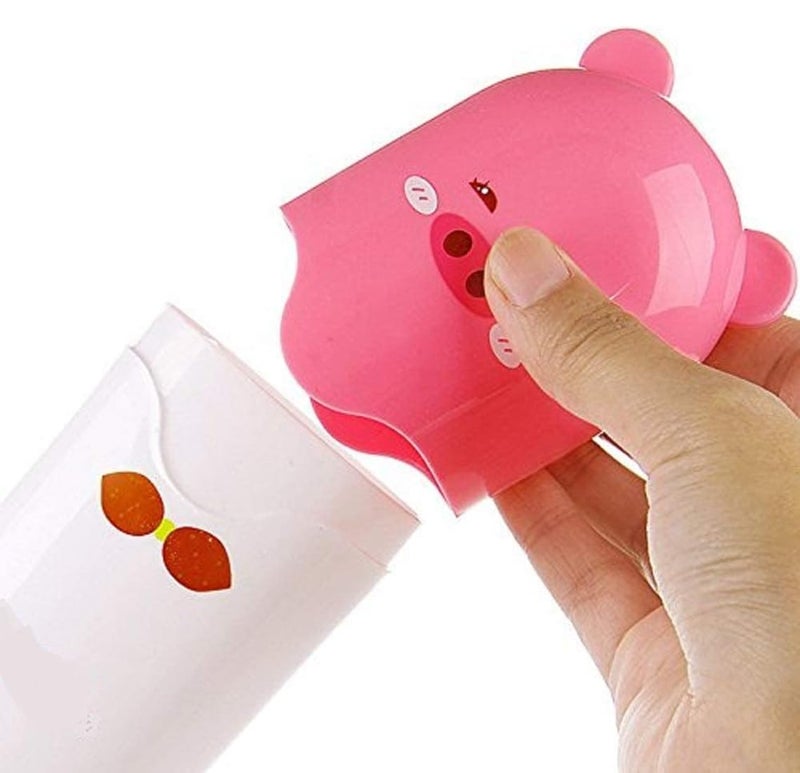 Mouly Portable Cartoon Animal Toothbrush Holder Box Plastic Tooth Mug Plastic Toothpaste Case Multicolor Pack of 2 - Image 5