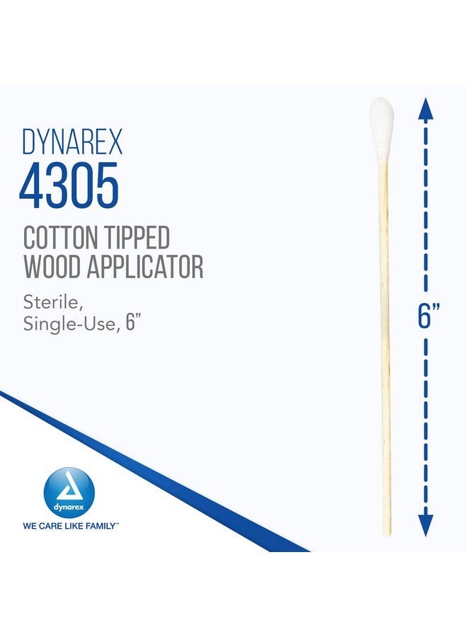 Dynarex 4305 Sterile Cotton Tipped Applicator,6" Length, Single-Use Wooden Cotton Tip Applicator For Wound Care & Dressing, Hygiene, Make Up, Cleaning Tool, Jewelry, Pack Of 2000  - Image 2