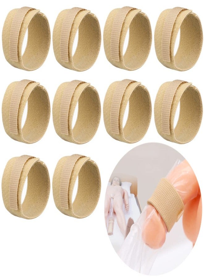 DiaBelt 10 Pcs Male External Catheter Strap, Adjustable Urinary Incontinence Penile Clamp Fixer Reusable Holder Band Men - No More Leaking, Camel - Image 1