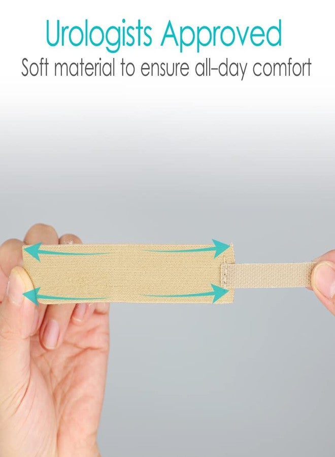DiaBelt 10 Pcs Male External Catheter Strap, Adjustable Urinary Incontinence Penile Clamp Fixer Reusable Holder Band Men - No More Leaking, Camel - Image 5
