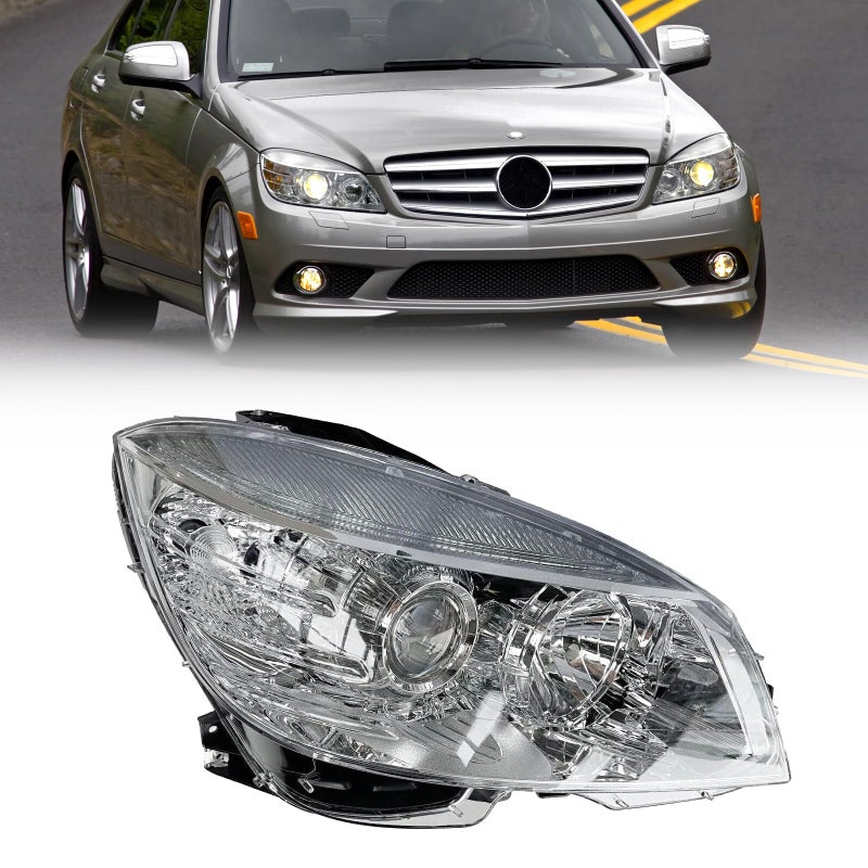 MATMACRO Headlight Assembly for Mercedes Benz W204 C Class Headlamp C300 C230 C350 2008 2009 2010 2011 Right Passenger Side
