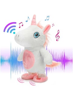 General Talking Singing Plush Toys, Unicorn 10 Inch Walking Singing Unicorn Repeats What You Say, Interactive Stuffed Animal Gifts for Kids, Interactive Unicorn Gifts for Birthday Children's Day  - Image 1