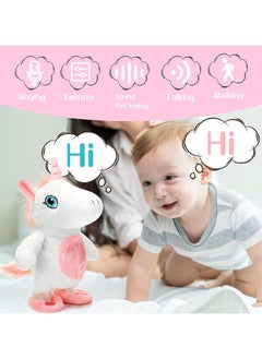 General Talking Singing Plush Toys, Unicorn 10 Inch Walking Singing Unicorn Repeats What You Say, Interactive Stuffed Animal Gifts for Kids, Interactive Unicorn Gifts for Birthday Children's Day  - Image 2
