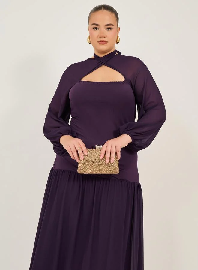 Styli Plum Maxi Dress