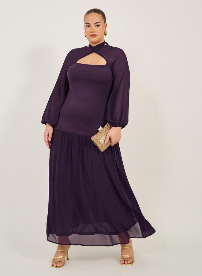 ستايلي فستان ماكسي بلون الخوخ - Image 1