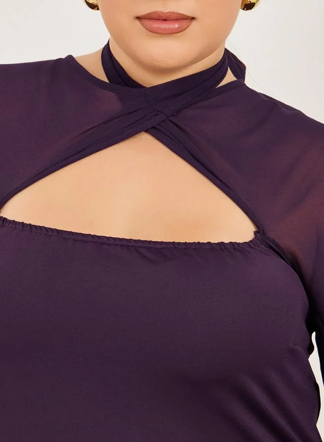 Styli Plum Maxi Dress