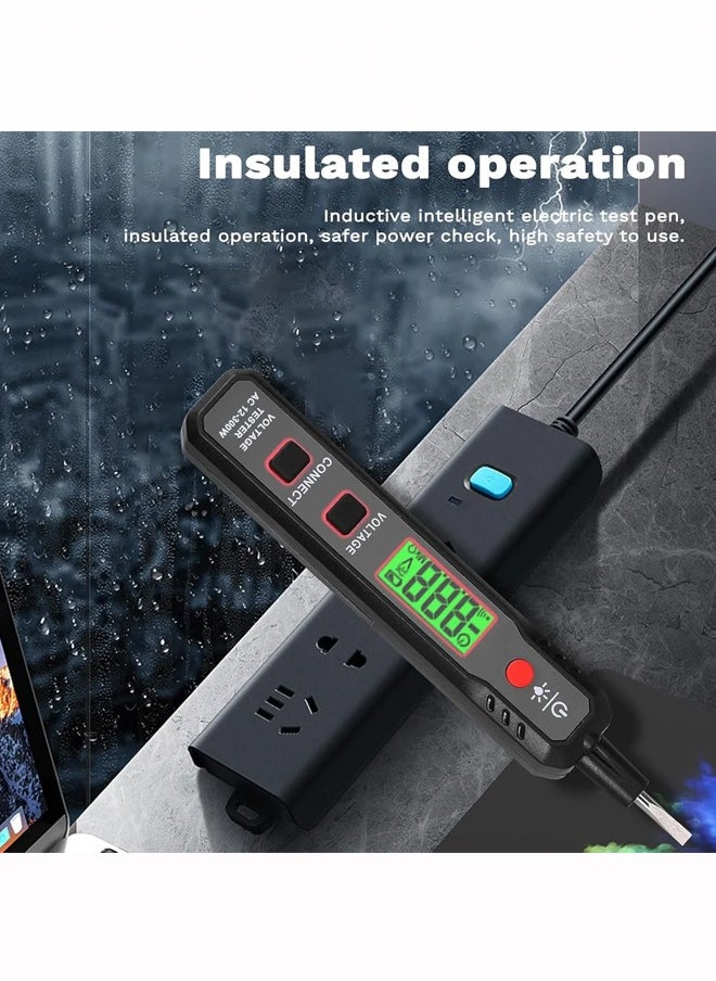 Generic - Electric Test Pen AC12-300V Voltage with LCD Display and Live Cable Break Point Detector with Flashlight - Image 1