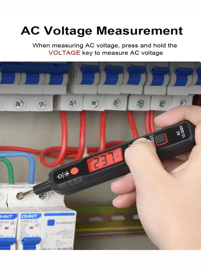 Generic - Electric Test Pen AC12-300V Voltage with LCD Display and Live Cable Break Point Detector with Flashlight - Image 1