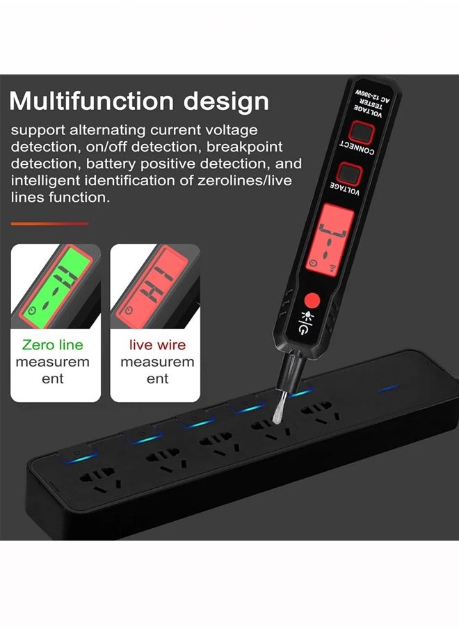 Generic - Electric Test Pen AC12-300V Voltage with LCD Display and Live Cable Break Point Detector with Flashlight - Image 1