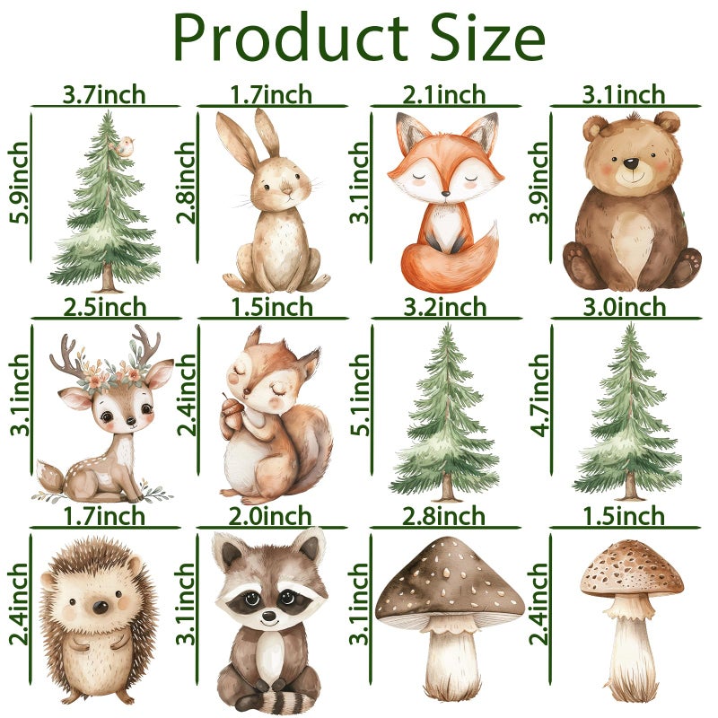 Hmecwocye Woodland Cake Toppers for Woodland Baby Shower Decorations Forest Animal Cake Decorations Birthday Party Decorations - Image 2