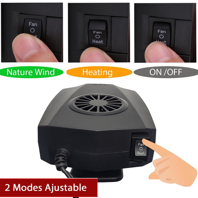 Fidensis 12V Car Heater (Cigarette Lighter Plug) - 360Â° Rotatable Vehicle Heater, 150W Dashboard Car Heater - Image 5