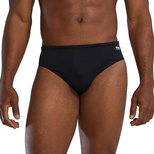TYR Men's Durafast Elite Solid Racer Swim Suit (Black, 28) - Image 1