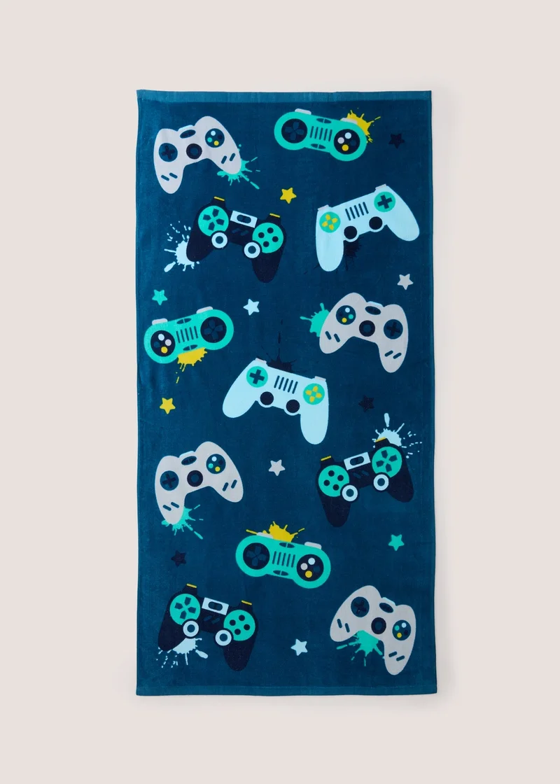 Matalan Navy Gamer Beach Towel