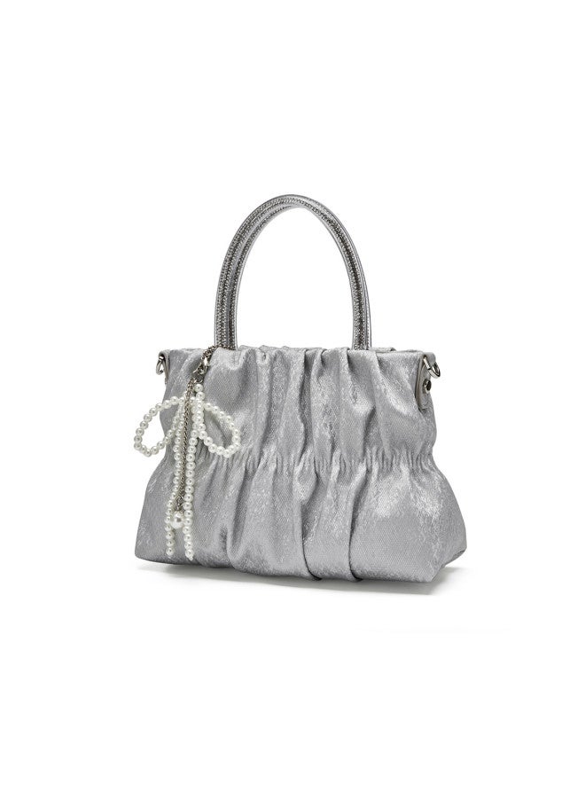 Josiny Fashion Pearl Commuter Tote Bag New Handheld Pleated Bag Versatile Shoulder Crossbody Bag For Women - Image 4