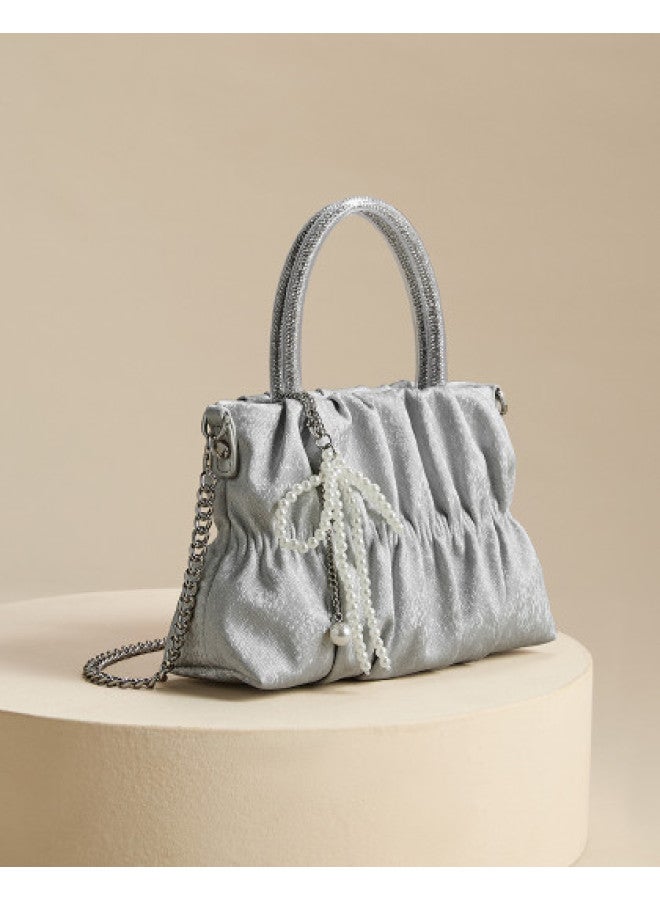 Josiny Fashion Pearl Commuter Tote Bag New Handheld Pleated Bag Versatile Shoulder Crossbody Bag For Women - Image 1