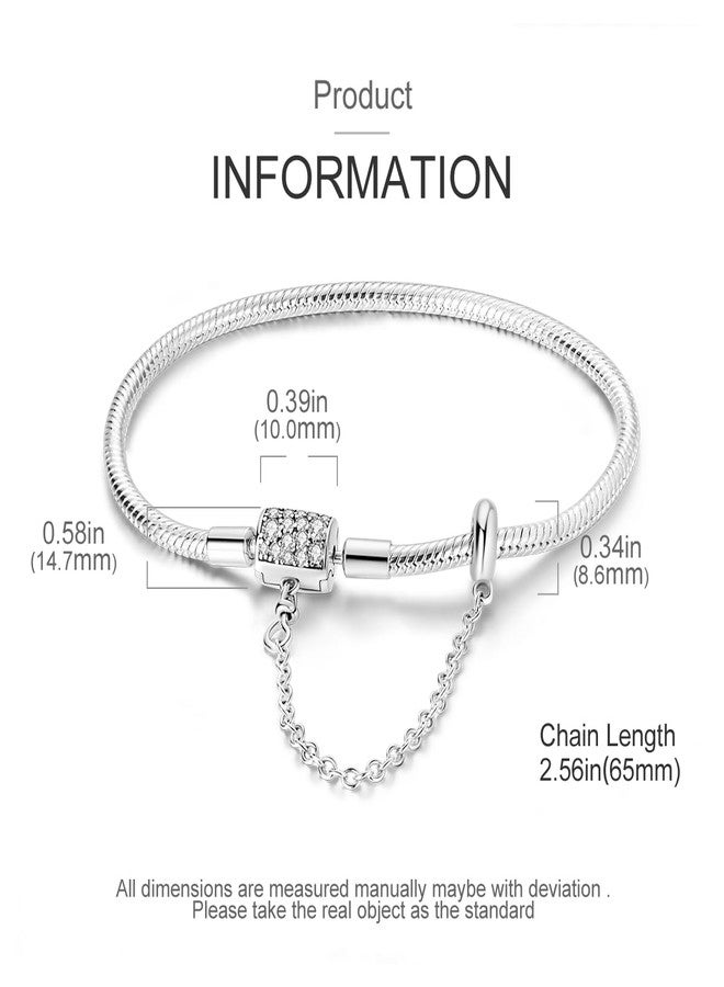 Parmuz 925 Sterling Silver Charm Bracelet for Woman Snake Chain Bracelet Star Moon Butterfly Cute Iconic Moments European Bracelet Jewelry Gift for Woman - Image 4