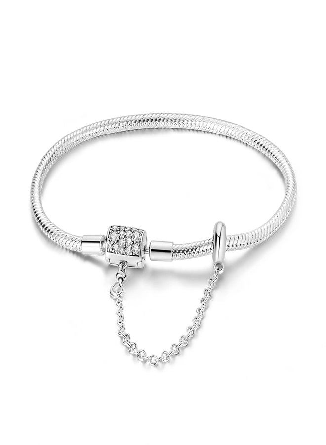 Parmuz 925 Sterling Silver Charm Bracelet for Woman Snake Chain Bracelet Star Moon Butterfly Cute Iconic Moments European Bracelet Jewelry Gift for Woman - Image 1