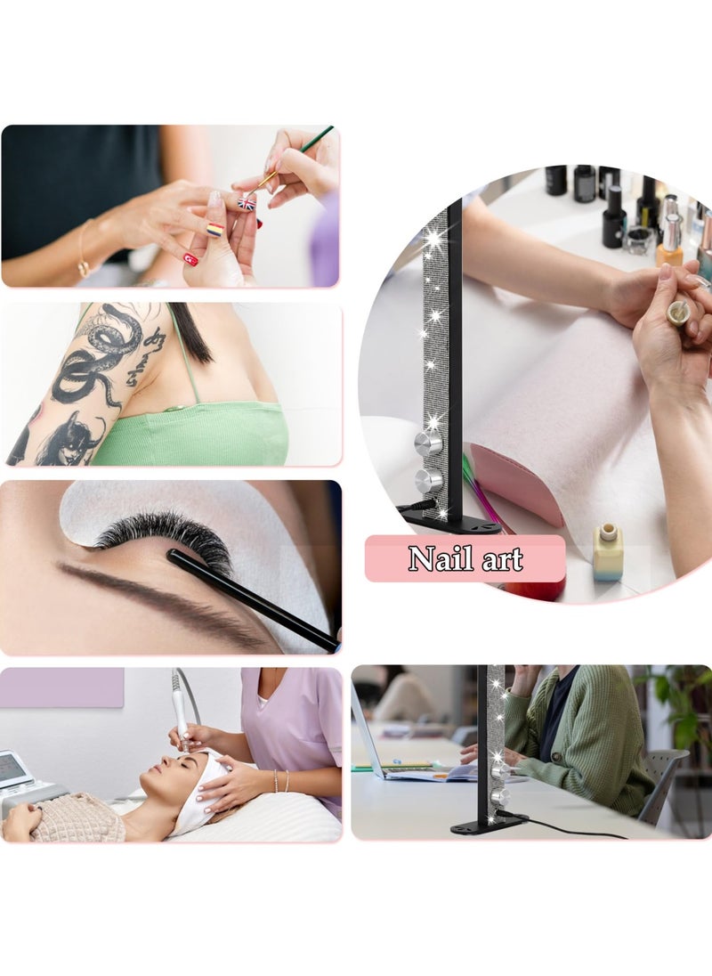 Half Moon Lamp for Nail Desk,45W Foldable Nail Light for Table,3000K-6000K Stepless Dimming,Adjustable Brightness Color Temperature,Black