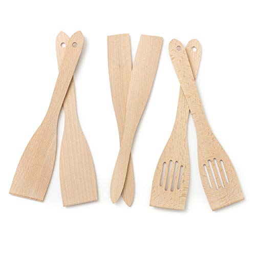 Tuuli Kitchen Set of Kitchen Utensils Beech Wood (6 x Spatulas 30 cm) - Image 2