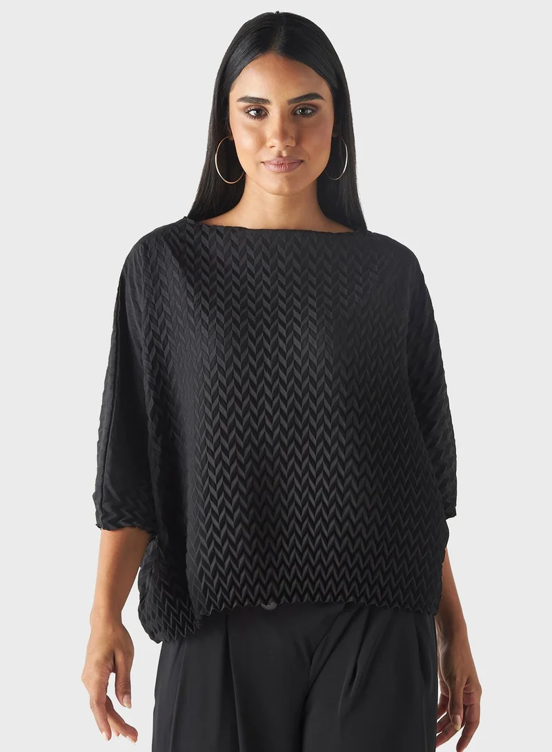 2Xtremz Boat Neck Patterned Top