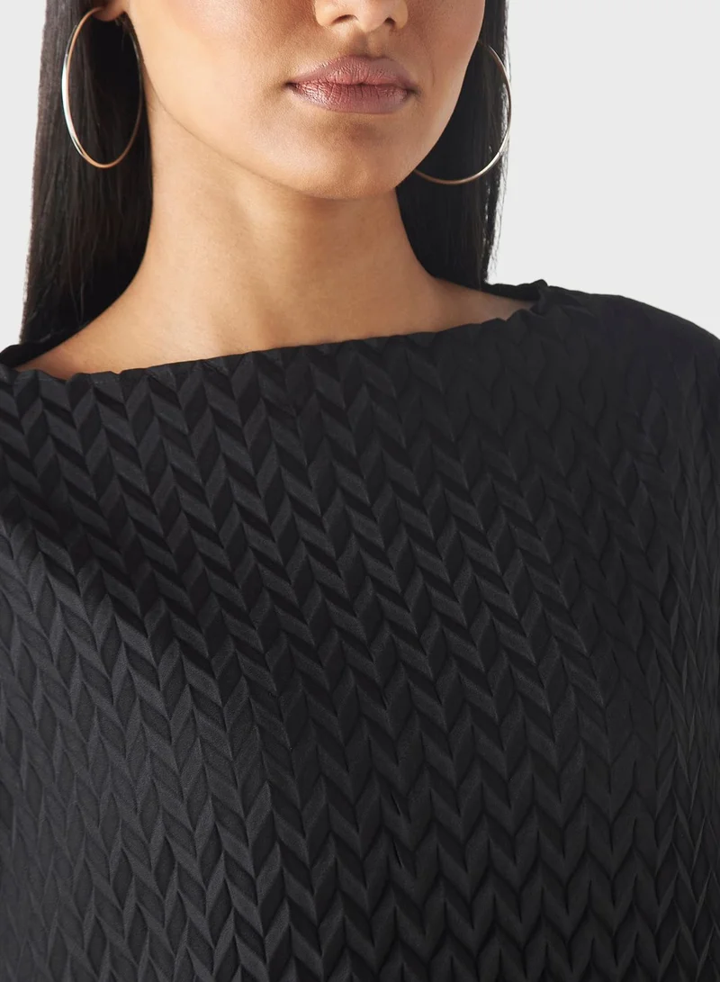 2Xtremz Boat Neck Patterned Top