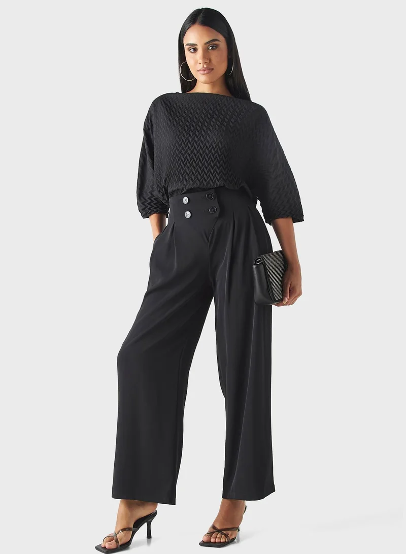 2Xtremz Boat Neck Patterned Top