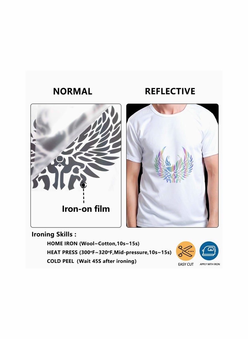 Y&D Reflective Heat Transfer HTV Vinyl Roll 3m DIY T Shirts Decoration Craft Material Garment Film Iron On PU Stretch for Silhouette Easy to Cut - Image 2